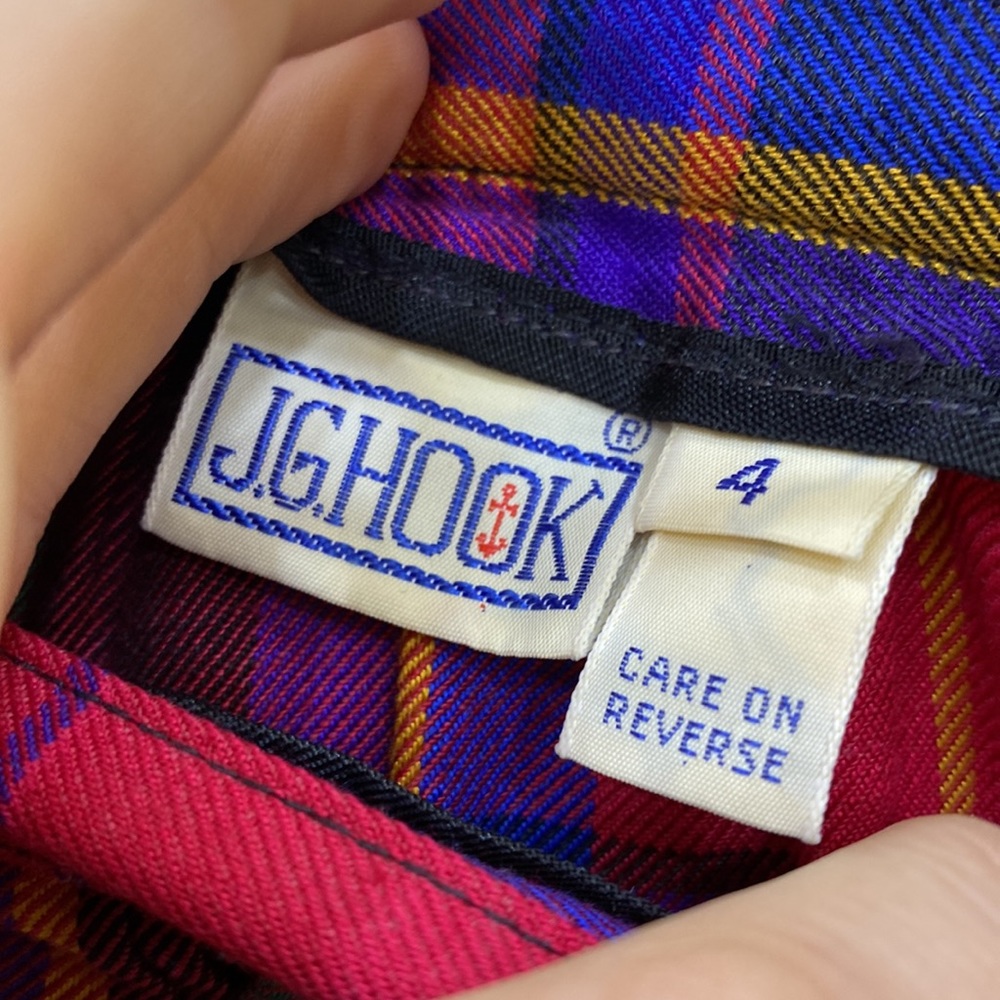 Vtg JG hook plaid Christmas skirt pleated - Picture 3 of 4